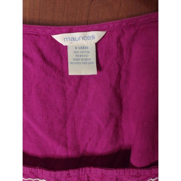 Maurice’s Women’s Purple Top Sz XL Short Sleeve Spring Work - Picture 3 of 4
